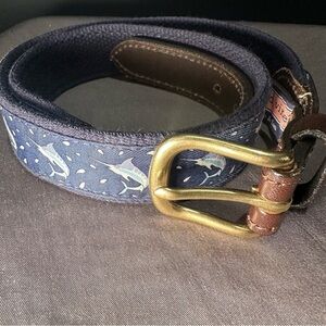 Vineyard Vines Navy Belt with Brass Buckle